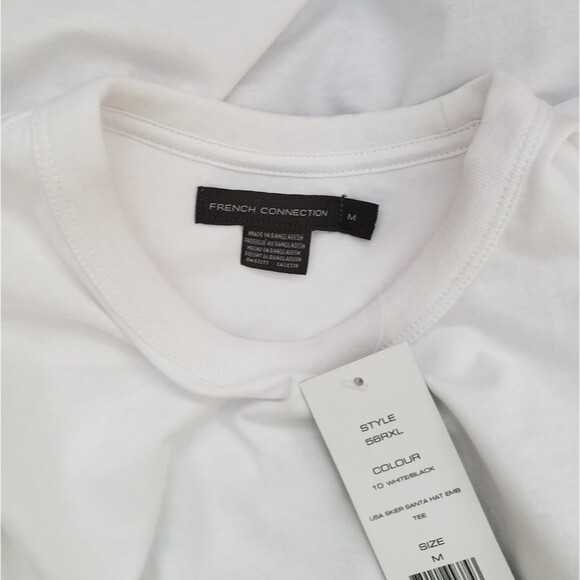 French Connection 100% Cotton Embroidered Skier Short Sleeve T-Shirt - Picture 8 of 10